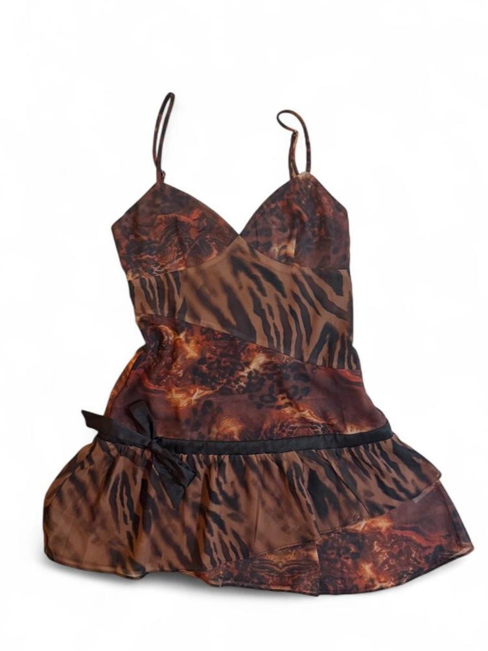 Princess Polly Brown Animal-Print Mini Slip Dress